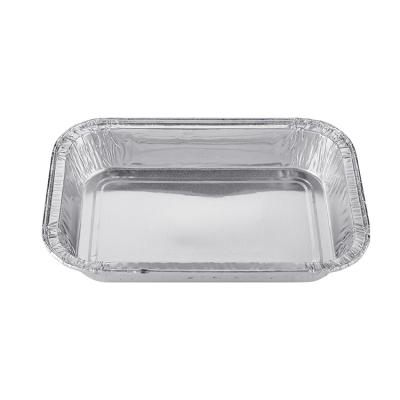 China 280ml Aircraft Aluminum Foil Containers Eco-Friendly Disposable Meal Box Square Airline Food Tray With Cover for sale