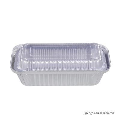 China 570ml Eco-friendly Disposable Biodegradable Food Grade Barbecue Food Aluminum Foil Container With Lid for sale