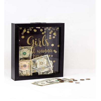 China Creative Product Money Bank Shadow Box Money Bank Coin Saving Box For Travel Vacation Honeymoon Graduation Travel Relief Fund for sale