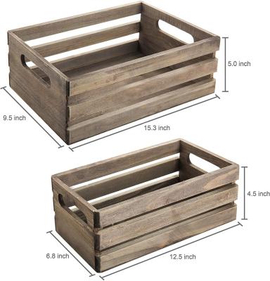 China Europe Set of 2 Distressed Storage Gray Wood Nesting Boxes for sale