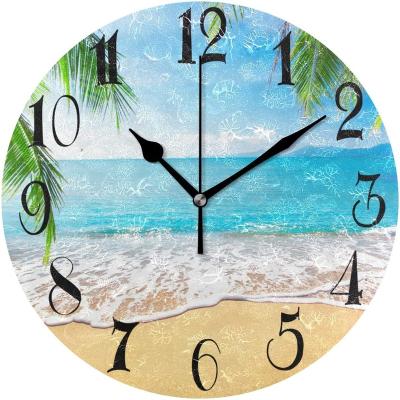 China Tropical Hawaiian Mediterranean Seaside Beach Clock Wall Clock for sale