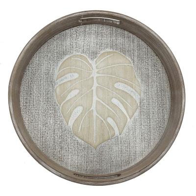 China Handmade Wholesale Wooden Tray Round Wooden Tray Wooden Serving Tray for sale