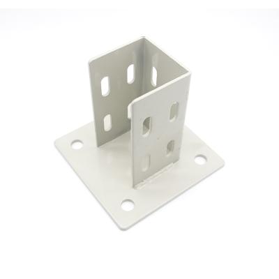 China Double Hole Aluminum Floor Mount Steel 6060 Profile Base Plate For T Slot Aluminum Profile for sale