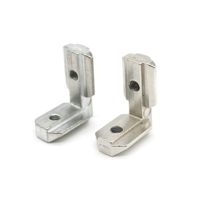 China Latest Product Hidden Bracket 4040 Connection Angle Inline Groove Right Angle Connector Zinc Alloy for sale