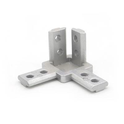 China Aluminum T Slot 3 Way 90 Degree Inside Corner Connector Joint Bracket For 3030 Series Aluminum Profile for sale