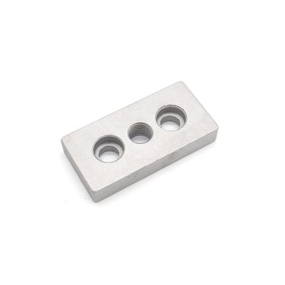 China Shoe Foot Caster Caster Mounting Base Plate Profile Fittings End Connector 4590M16 Aluminum Solid Core for sale