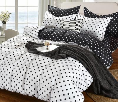 China Color Wave Dot Bed Cover Set Anti-static Bed Sheet and Pillowcase Comforter Bedding Set Nordic Style for sale