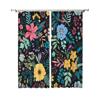 China Printing High Standard Color Flower Printing Curtain Factory Blackout Artistic Curtain for sale