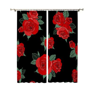 China Printing Curtain Heat Transfer Polyester Creative Printing Curtain In Good Style Fashion For Study for sale