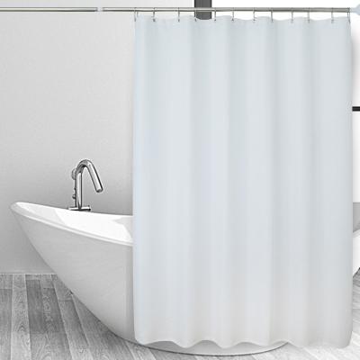 China Sustainable Geometric Waffle Patterns White Shower Curtains For Bathroom Bathtub 12 Hooks 240GSM Wholesale for sale