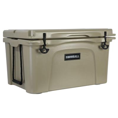 China 85L Tan /White/Customized Insulated Ice Chest Cooler Box For Food Transport for sale