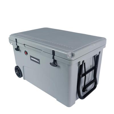 China Insulated Ice Cooler Box With Wheel And Cart PE, LLDPE+PU FOAM for sale