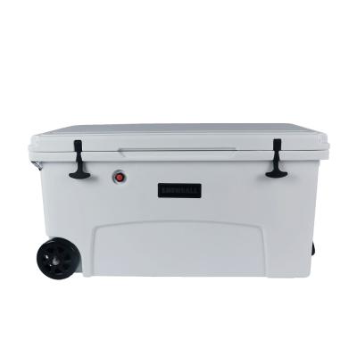 China 145L insulated rotomolded food use ice cooler box with wheels for sale