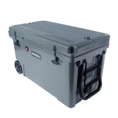 China Large capacity 145l high quality insulated cooler box with wheels and handle for sale