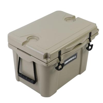 China Tan /White/Customized PE, LLDPE+PU FOAM Rotomolded Insulated Cooler Box For Camping for sale