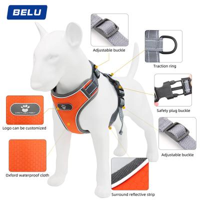 China Manufacturer Wholesale Reflective Oxford Material Stocked Dog Vest NO-Pull Pet Harness Outdoor Adjustable Pet Vest Dog Harness for sale