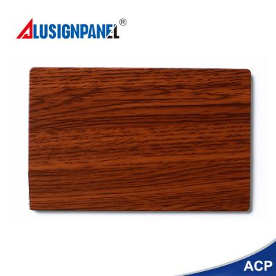 China Modern Decorative Interior Wall ACP Wood Grain Sheet Aluminum Composite Panel for sale