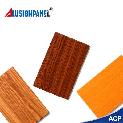 China Modern Customized Wood Texture Color Aluminum Plastic Composite Panel for sale