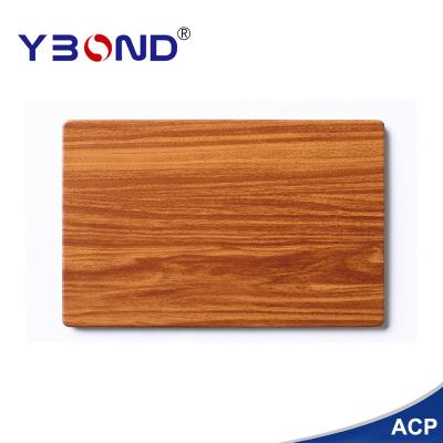 China Modern Composite Sheet Wood Grain Aluminum Panel YBOND ACP Factory Price for sale