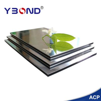 China SJ-8823 Silver Exterior Interior Mirror Finish Aluminum Composite Panel ACP Sandwich Panel Prices for sale