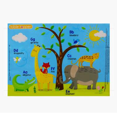 China Viable Baby Table Mats Oil Proof Waterproof Animal Design Disposable Sticky Dining Place Mat Tableware Portable Pads for sale