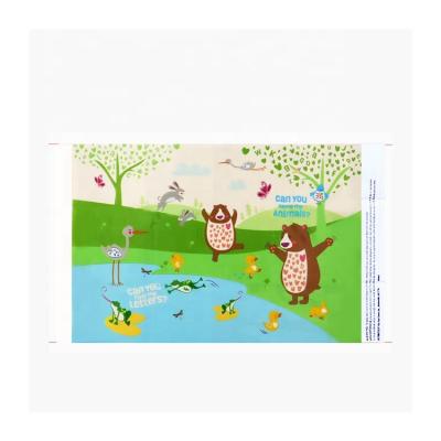 China Sustainable High Quality Eco - Friendly Plastic Lunch Decorative Advertising Stick On Table Place Mat PE For Kids Girls for sale