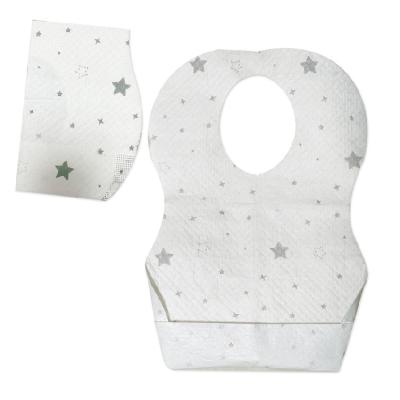 China Manufacturer Wholesale Wood Pulp Antibacterial Material Non-woven Fabrics Polyester Adjustable Convenient Disposable Baby Bibs for sale