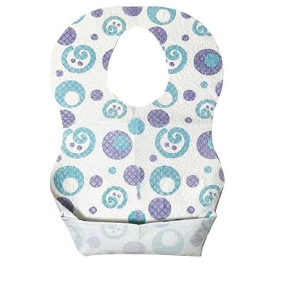 China Antibacterial Waterproof Portable Disposable Baby Bibs Nonwoven Infants Feeding Bib Pouch Saliva Towel for Travel for sale