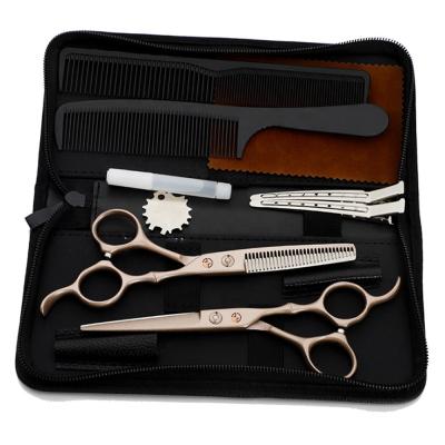 China Right Handed Scissors 6 Inch Ready To Ship Professional Hairdresser 440C Rose Gold Hairdressing Thinning Hair Salon Cutting Scissor Set for sale