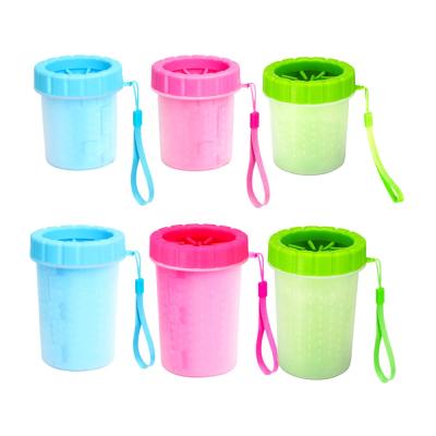 China Viable Dog Paw Cleaner Washer Cup Portable with Soft Silicone Brush for Dog Cat Paw Cleaning Grooming for sale