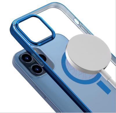 China Backrest Top Requested Products For iPhone 12 Clear Transparent Radio Magnetic Phone Case TPU Cell Phone Filling Case for sale