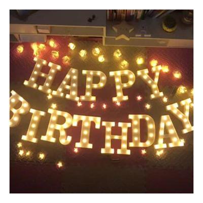 China Single Party LED Letters Large Illuminated HAPPY BIRTHDAY Sign Marquee Letters 4ft Word Waterproof Metal Giant Lighted Letters for sale