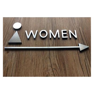 China Eco-friendly Customized Toilet Sign Factory Price Mens And Womens Restrooms Sign Stainless Steel Restroom Sign for sale