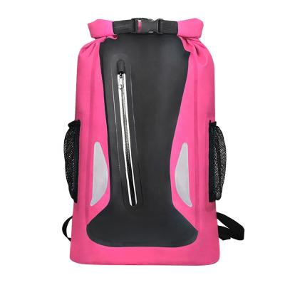 China Outdoor Beach Hiking Camping Traveling Custom Logo Reflective Gas Tight Float Drifting Backpack Waterproof 500D PV Bag Zipper Dry Outdoor Hiking Boating for sale