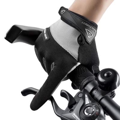 China Touch Screen Logo Anti Slip Unisex Sweat Compatible Customized Absorbed Touch Screen Full Fingers Gloves for Sports Game Bicycle Motorcycle Racing for sale