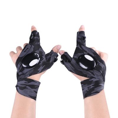 China Cotton 2021 Waterproof LED Flashlights Working Gloves Lights Gloves For Repairing Fishing Camping Hiking Dark Place DJ Party for sale