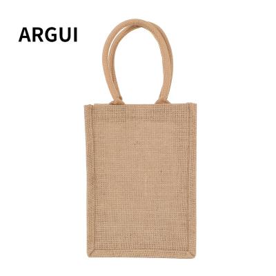 China Fashion Lightweight Women Small Jute Tote Bag with Cloth Shopping Jute Pouch Lady Bag Big Jute Bag for sale