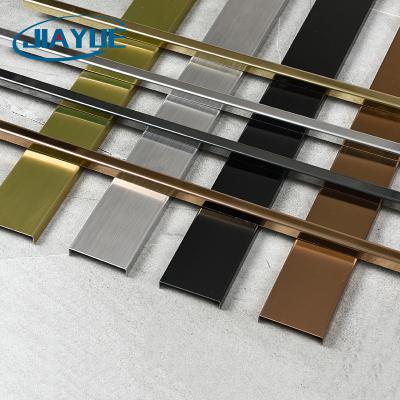 China Modern Foshan 304 Stainless Steel Grade U Shape Trim Profiles Wall Decorative Brushed Rose Gold Mirror U Channel for sale