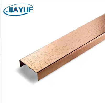 China Modern Decorative Stainless Steel Trim Furniture Rose Gold Mirror Black Hairline Brushed U Profiles for sale