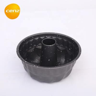 China Bundt Cake Pans Non-Stick Carbon Steel Pound Cake Viable Round Tube Cake Mold Fluted Deep Dish Baking Tray for sale