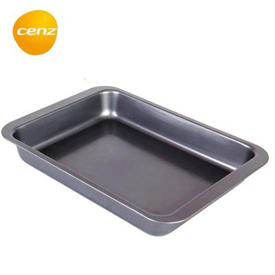 China Deep Leaf Crispy Pan Wholesale Baking Pans Cookie Tray Rolling Cake Plate Cookie Roasting Rectangle Non-Stick Viable Carbon Steel Pans for sale