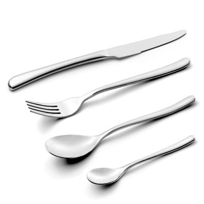 China 304 Stainless Steel Flatware Fork Stocked Knife And Spoon 4 Pieces Stainless Steel Cutlery Set Set for sale