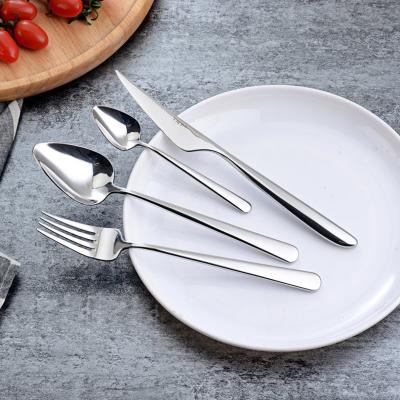 China Stocked Restaurant Food Grade 18/10 Silver Color 304 Steel Flatware Chef Knives Set Stainless Steel Cutlery Gift for sale