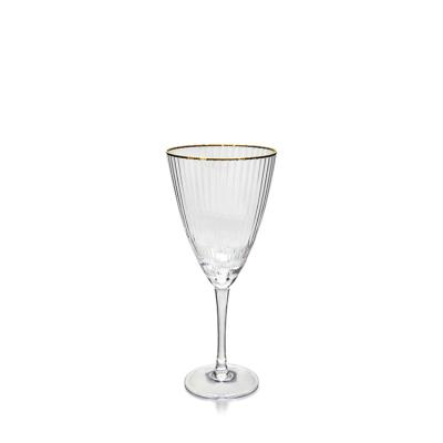 China Gold Rim Wedding Glass Gold Wedding Clear Gold Glass Rim Restaurant Hotel Party Modern Design Wine Goblet Wine Glass for sale