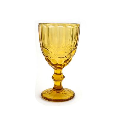 China Amber Green Blue Clear White Wine Glasses Colored Wedding Glassware Solid Color Wedding Glasses For Wedding Gold Wine Glasses for sale