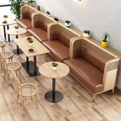 China Factory wholesale price double restaurant furniture set rattan restaurant lounge furniture cooling booth seating for sale