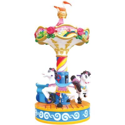 China Mini Carousel New Arrival Kids Rides Game Machine 3 Players Carousel Horse Coin Operated Rides 1270*1270*2750 mm for sale