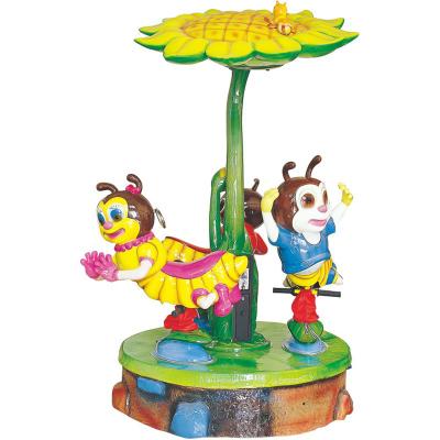 China Amusement Park Kids Rides 3 Seats Mini Carousel For Sale 1400*1400*2530 mm for sale