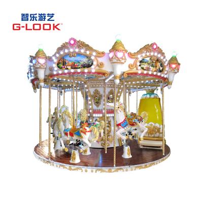 China Amusement Park Children Playground Carousel Horse Rides On Sale 12 Merry-Round for sale