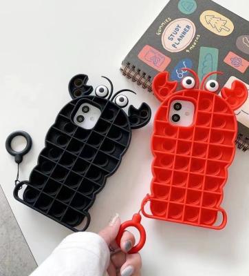 China Back cover case lobster silicon phone case for iPhone 12 pro back cover decompressing soft fundas for sale